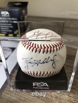 2014 Hall Of Fame Game Roy Halladay Frank Thomas Signed Baseball withPSA Letter