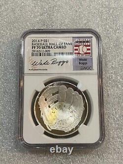 2014 P Baseball Hall of Fame Silver $1 Dollar NGC PF70 UCAM Wade Boggs Label