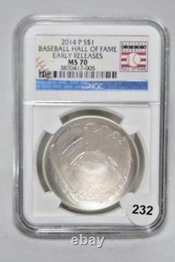 2014-P Baseball Hall of Fame Silver Dollar- MS 70 Early Release Free USA Ship
