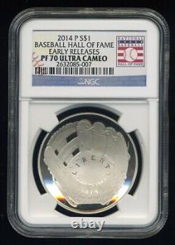 2014-P Baseball Hall of Fame Silver Dollar NGC PF70 ULTRA CAMEO Early Releases