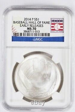2014-P Commemorative Baseball Hall of Fame Silver Dollar NGC MS70 Early Releases