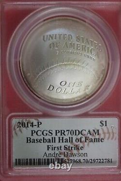 2014 P PR 70 Baseball Hall Of Fame Silver Dollar Hawson Signature PCGS OCE 6023