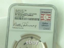 2014 P S$1 Coin 1936 BASEBALL HALL OF FAME NGC PF 70 Walter Johnson Silver