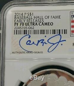 2014-P Silver $1 MLB Baseball Hall Of Fame PF70 Cal Ripken Hand Signed Autograph