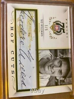 2014 PANINI HALL OF FAME TED WILLIAMS Cut Signatures RED SOX Auto #5/5