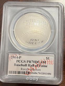 2014 Silver One Dollar PCGS PR70 Baseball Hall of Fame Randy Johnson HAND SIGNED