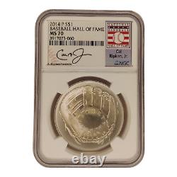 2014 USA $1 Baseball Hall Fame Cal Ripken Jr. One Dollar Silver Coin NGC MS70 5A