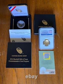 2014 United States Baseball Hall Of Fame 5Dollars Domed Gold Proof Coin NGC PF70