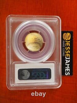 2014 W $5 Proof Gold Baseball Commemorative Pcgs Pr70 Dcam Hall Of Fame Label