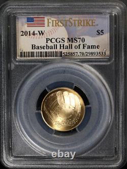 2014-W Baseball Hall of Fame Commem Gold $5 PCGS MS70