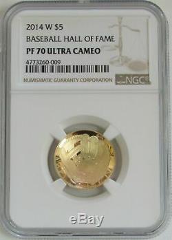 2014 W Gold United States Proof Ngc Pf 70 Uc $5 Baseball Hall Of Fame