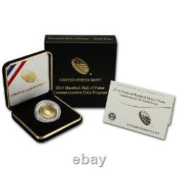 2014-W US Gold $5 National Baseball Hall of Fame Commemorative BU
