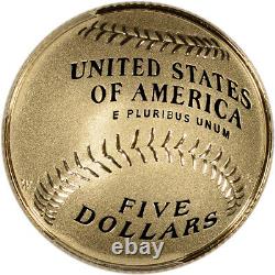 2014-W US Gold $5 National Baseball Hall of Fame Commemorative Proof