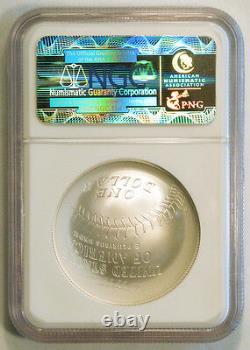 2014-p $1 Silver Baseball Hall Of Fame Ngc Ms 70 Opening Day Release