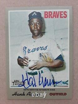 2019 Topps Heritage Real One Blue Auto Hank Aaron Atlanta Braves Hall of Fame