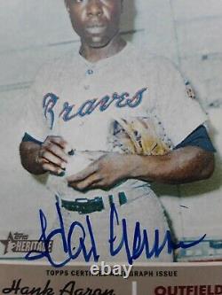 2019 Topps Heritage Real One Blue Auto Hank Aaron Atlanta Braves Hall of Fame