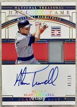2020 National Treasures Alan Trammell Hall Of Fame Game Worn Patch Auto Gold /10