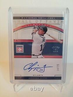2020 National Treasures Chipper Jones Hall Of Fame Signatures On Card Auto 14/25