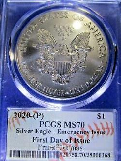 2020 P American Silver Eagle POP 25 ms70 FRANK THOMAS BASEBALL HALL OF FAME FDOI