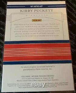2020 Panini National Treasures KIRBY PUCKETT Hall Of Fame LOGO Patch # 1/1 TWINS