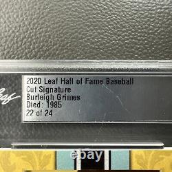 2020 leaf hall of fame baseball burleigh grimes