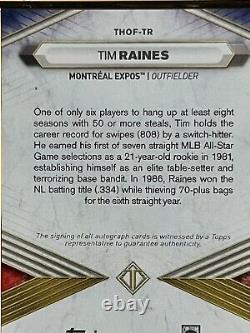 2021 Topps Transcendent Emerald Hall of Fame Auto Tim Raines Expos #1/5