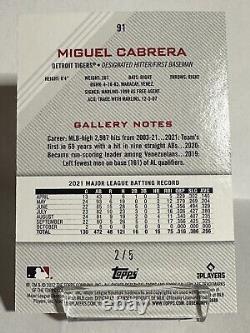 2022 Topps Gallery Miguel Cabrera RED FOIL 2/5, Rare SSP, Future Hall of Fame