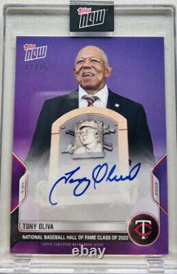 2022 Topps Now #589c Tony Oliva Auto #d/25 Purple National Baseball Hall Of Fame