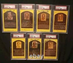 7 Hall of Fame Signed Auto Plaque Postcard PSA/DNA LOT