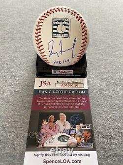 Atlanta Braves- Greg Maddux Autograph Hall Of Fame Logo Baseball Jsa Am66110