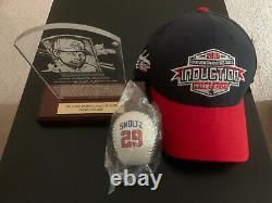 Atlanta Braves John Smoltz Hall of Fame Induction Plaque, Hat, & Baseball