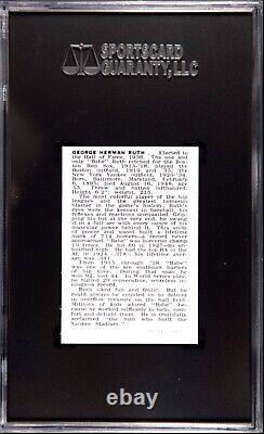 BABE RUTH 1950 Callahan Hall Of Fame HOF Yankees SGC 6.5