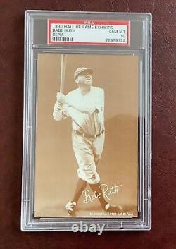 Babe Ruth 1980 Hall of Fame Exhibits Card PSA 10 New York Yankees Sepia Back