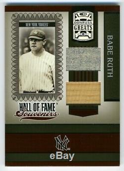 Babe Ruth DUAL RELIC Jersey Bat 2005 Donruss Greats Hall of Fame YANKEES SP/50