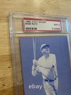 Babe Ruth PSA 9 MINTY? MINT 1980 Hall Fame Exhibit Vintage Jumbo Collector Card