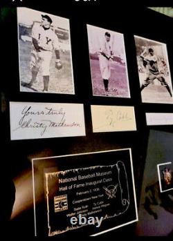 Baseball Hall Of Fame #1st Members HAND SIGNED Autographs&PhotosRUTH, COBB w LOA