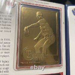 Baseball Hall Of Fame Class Of'99 Official 22kt Gold Cards 4 Card Folder MLB