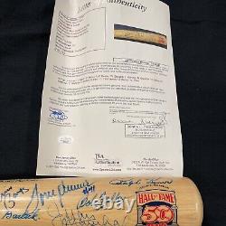 Baseball Hall of Fame autographed bat 50 Hofers JSA certified