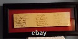 Baseball pitching rubber with 15 Hall of Fame autographs & Inscriptions BAS