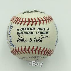 Beautiful Hall Of Fame Multi Signed National League Baseball 24 Sigs PSA DNA COA