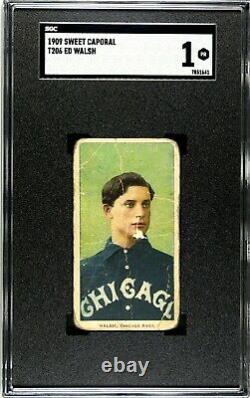 Big Ed' Walsh T206 Chicago White Sox Hall Of Fame Pitcher Sgc Graded 1 Hof 1908