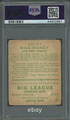 Bill Dickey 1933 Goudey #19 PSA 1.5 Yankees Hall of Fame / Nice Eye Appeal