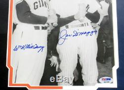 Bill Terry and Joe DiMaggio Signed 13x16 Framed Photo Hall of Fame 2 PSA Autos