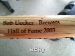 Bob Uecker Brewers Cardinals Phillies Mr Baseball Signed Hall Of Fame Mini Bat