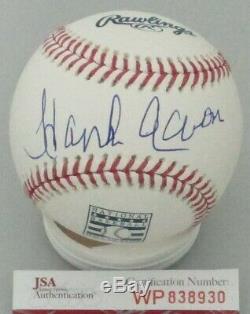 Braves HENRY HANK AARON Signed Official HALL OF FAME LOGO Baseball #1 AUTO JSA