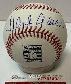 Braves HENRY HANK AARON Signed Official HALL OF FAME LOGO Baseball #2 AUTO JSA