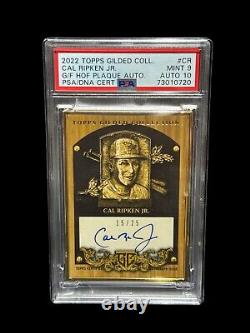 Cal Ripken Jr Orioles 2022 Topps Gilded Hof Hall Fame Plaque Auto # /25 Psa 9 10