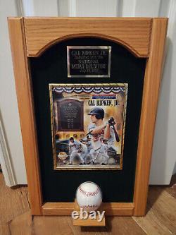 Cal Ripken Jr autographed baseball in Hall of Fame display case #3335 of 5000