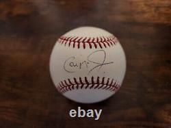 Cal Ripken Jr autographed baseball in Hall of Fame display case #3335 of 5000