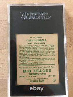 Carl Hubbell 1933 Goudey #230 SGC 40/ 3 Very Good VG Hall of Fame Nice Card